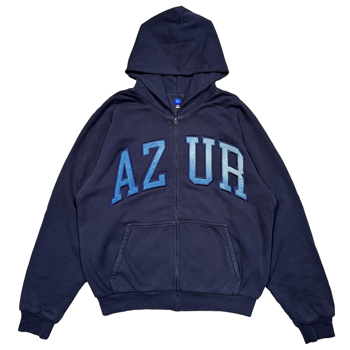 AZUR DENIM PATCH ZIP HOODIE