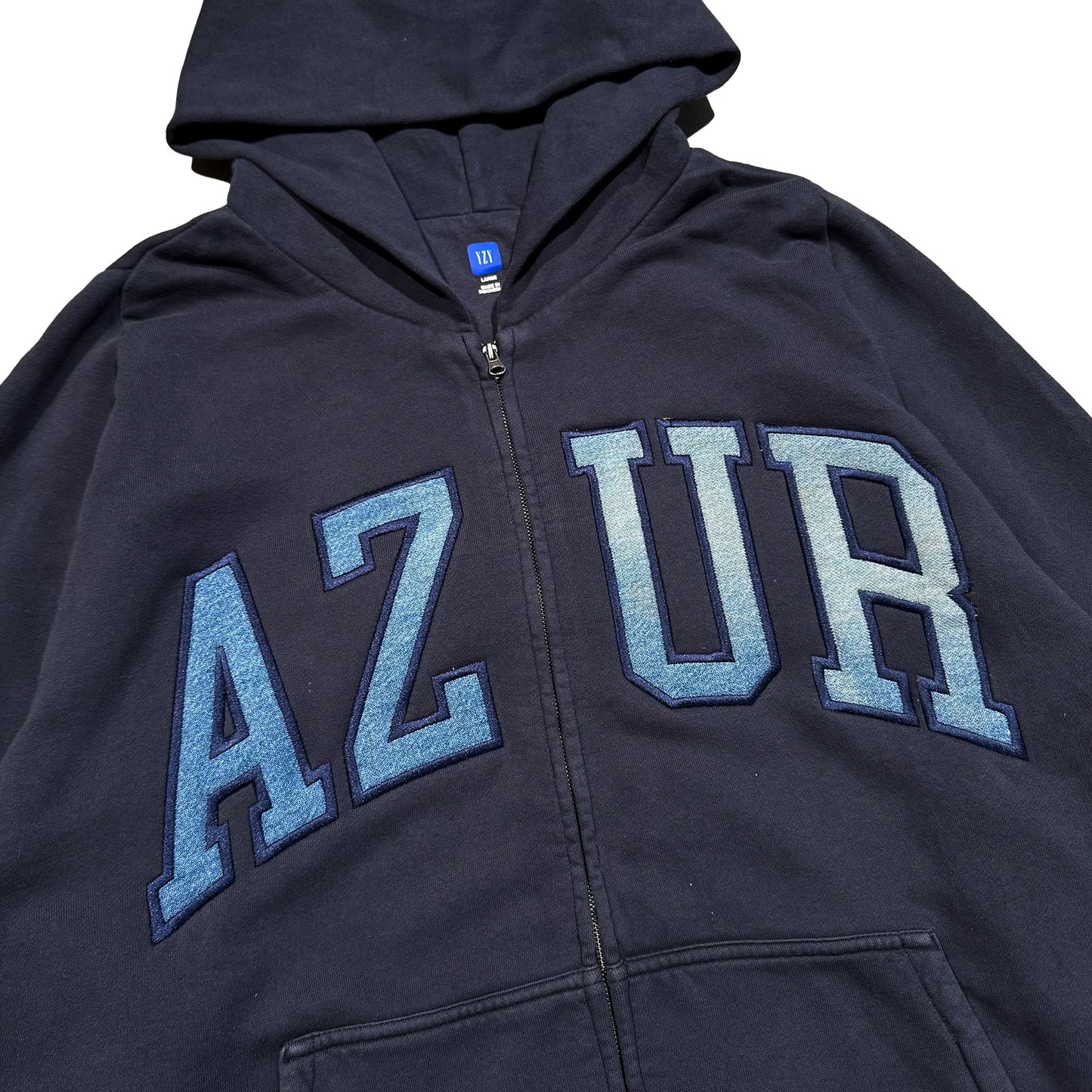 AZUR DENIM PATCH ZIP HOODIE