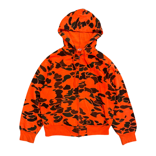 ORANGE CAMO ZIP HOODIE